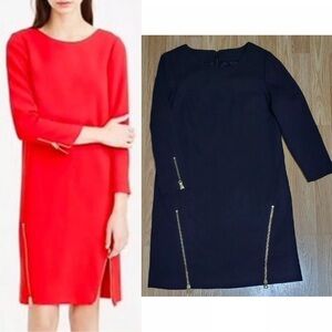 J.Crew black sheath dress with zipper details fully lined women’s size 16 tall